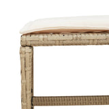 11 Piece Garden Dining Set with Cushions Beige Poly Rattan - Extra Image