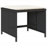 13 Piece Garden Dining Set with Cushions Black Poly Rattan - Rear View