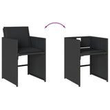 13 Piece Garden Dining Set with Cushions Black Poly Rattan - Close-Up Angle