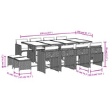 13 Piece Garden Dining Set with Cushions Grey Poly Rattan - Extra Image