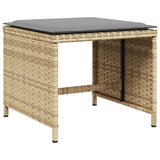 13 Piece Garden Dining Set with Cushions Mix Beige Poly Rattan - Rear View