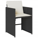 13 Piece Garden Dining Set with Cushions Black Poly Rattan - 45-Degree Angle