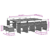 13 Piece Garden Dining Set with Cushions Black Poly Rattan - Extra Image