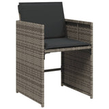 15 Piece Garden Dining Set with Cushions Grey Poly Rattan - Top-Down View