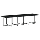 17 Piece Garden Dining Set with Cushions Black Poly Rattan - Top-Down View