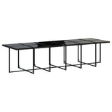17 Piece Garden Dining Set with Cushions Black Poly Rattan - Top-Down View