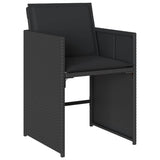 17 Piece Garden Dining Set with Cushions Black Poly Rattan - 45-Degree Angle