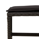 17 Piece Garden Dining Set with Cushions Black Poly Rattan