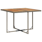 9 Piece Garden Dining Set with Cushions Grey Poly Rattan - Side View