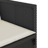 13 Piece Garden Dining Set with Cushions Black Poly Rattan - Close-Up Angle