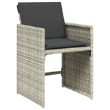 13 Piece Garden Dining Set with Cushions Light Grey Poly Rattan - Top-Down View