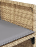 13 Piece Garden Dining Set with Cushions Mix Beige Poly Rattan - Close-Up Angle