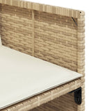 13 Piece Garden Dining Set with Cushions Beige Poly Rattan - Close-Up Angle