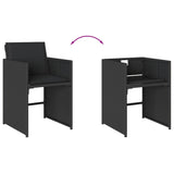 15 Piece Garden Dining Set with Cushions Black Poly Rattan - 45-Degree Angle