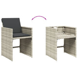 15 Piece Garden Dining Set with Cushions Light Grey Poly Rattan - 45-Degree Angle