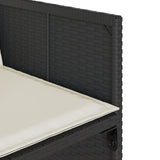17 Piece Garden Dining Set with Cushions Black Poly Rattan - Close-Up Angle