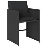 17 Piece Garden Dining Set with Cushions Black Poly Rattan - Top-Down View