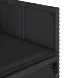 17 Piece Garden Dining Set with Cushions Black Poly Rattan - Close-Up Angle