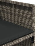 17 Piece Garden Dining Set with Cushions Grey Poly Rattan - Close-Up Angle