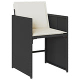 17 Piece Garden Dining Set with Cushions Black Poly Rattan - Top-Down View