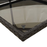 5 Piece Garden Dining Set with Cushions Black Poly Rattan - 45-Degree Angle