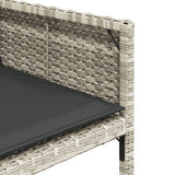 5 Piece Garden Dining Set with Cushions Light Grey Poly Rattan - Low Angle