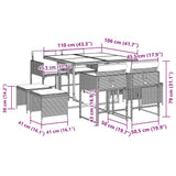 9 Piece Garden Dining Set with Cushions Black Poly Rattan