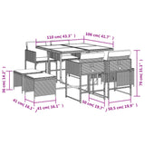 9 Piece Garden Dining Set with Cushions Beige Poly Rattan - Rear View