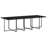 15 Piece Garden Dining Set with Cushions Black Poly Rattan - Side View