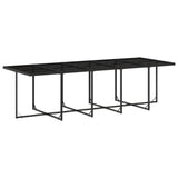 15 Piece Garden Dining Set with Cushions Black Poly Rattan - Side View