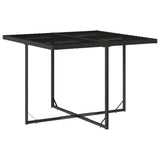 5 Piece Garden Dining Set with Cushions Black Poly Rattan - Top-Down View