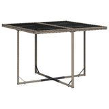 5 Piece Garden Dining Set with Cushions Grey Poly Rattan - Top-Down View