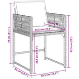 5 Piece Garden Dining Set with Cushions Grey Poly Rattan