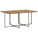 7 Piece Garden Dining Set with Cushions Grey Poly Rattan - Top-Down View