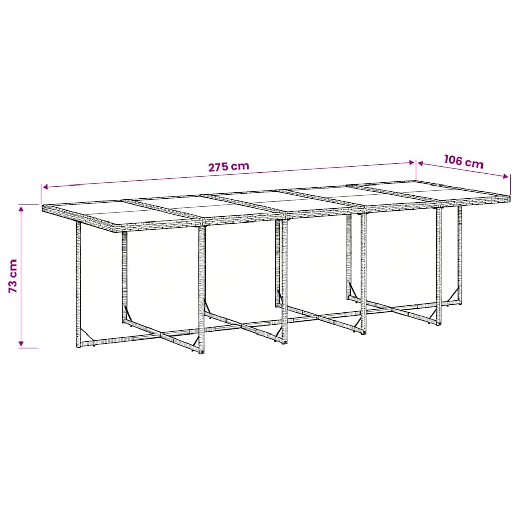 11 Piece Garden Dining Set with Cushions Grey Poly Rattan