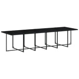 17 Piece Garden Dining Set with Cushions Black Poly Rattan - Top-Down View