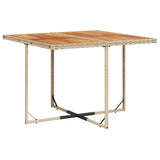 9 Piece Garden Dining Set with Cushions Beige Poly Rattan - Side View