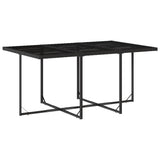 11 Piece Garden Dining Set with Cushions Black Poly Rattan - Side View