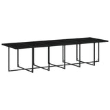 17 Piece Garden Dining Set with Cushions Black Poly Rattan - Side View