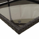 9 Piece Garden Dining Set with Cushions Black Poly Rattan