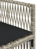 9 Piece Garden Dining Set with Cushions Light Grey Poly Rattan - Extra Image