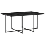 11 Piece Garden Dining Set with Cushions Black Poly Rattan - Top-Down View
