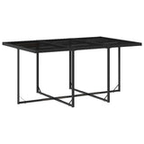 11 Piece Garden Dining Set with Cushions Black Poly Rattan - Top-Down View