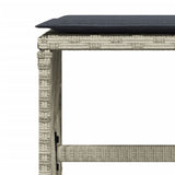11 Piece Garden Dining Set with Cushions Light Grey Poly Rattan - Extra Image