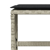 13 Piece Garden Dining Set with Cushions Light Grey Poly Rattan - Low Angle
