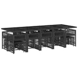 15 Piece Garden Dining Set with Cushions Black Poly Rattan - Side View