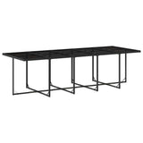 15 Piece Garden Dining Set with Cushions Black Poly Rattan - Top-Down View
