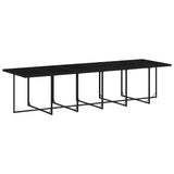 17 Piece Garden Dining Set with Cushions Black Poly Rattan - Top-Down View