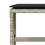 17 Piece Garden Dining Set with Cushions Light Grey Poly Rattan