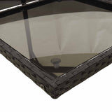 9 Piece Garden Dining Set with Cushions Black Poly Rattan - Top-Down View